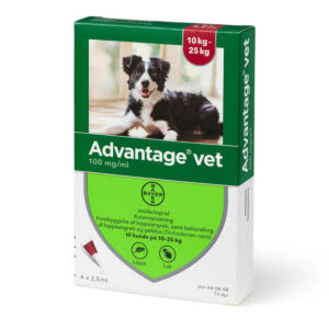 Advantage loppemiddel til hund 10-25 kg 4 pipetter