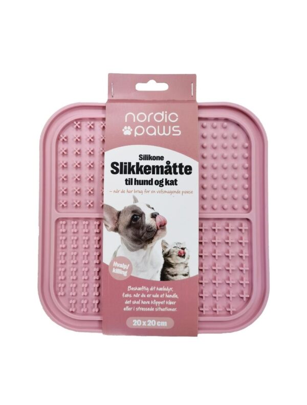 Meldgaard - Nordic Paws Slikkemåtte Hvalp, Lyserød - Pet Supplies