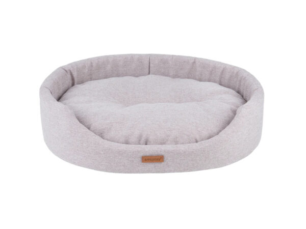 Amiplay oval hundeseng i Cream farve str M - XXL