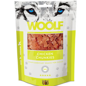 Qpet - Woolf Kylling Chunkies 100g, Kornfri - Hundegodbidder