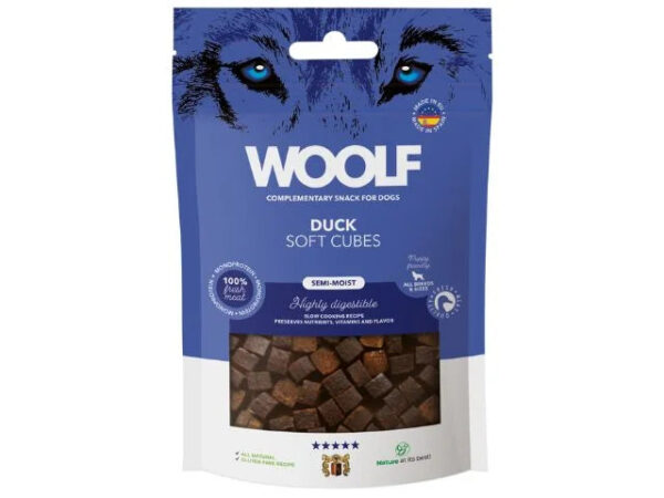 Qpet - Woolf Soft Cubes Duck 100g - Hundegodbidder