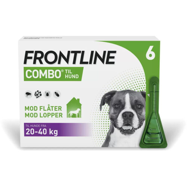 Pharmaservice - Frontline combo hund 20-40kg 6 pipetter loppe/flåtmiddel - Bekæmpelse af lopper og flåter